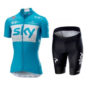 Tenue Cycliste et Cuissard Femme 2018 Team Sky  N002